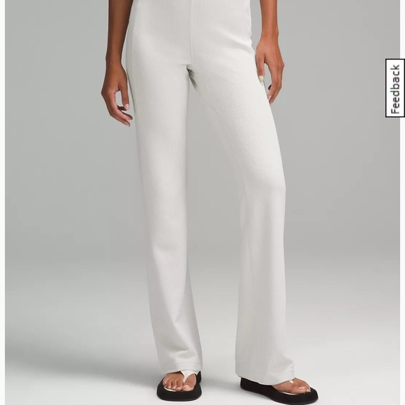 Lululemon ribbed soft streme flare pant in Bone sz 12 - Picture 1 of 5